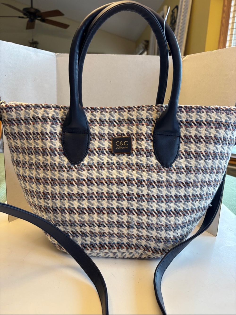 C&C California Navy Tweed Tote Bag